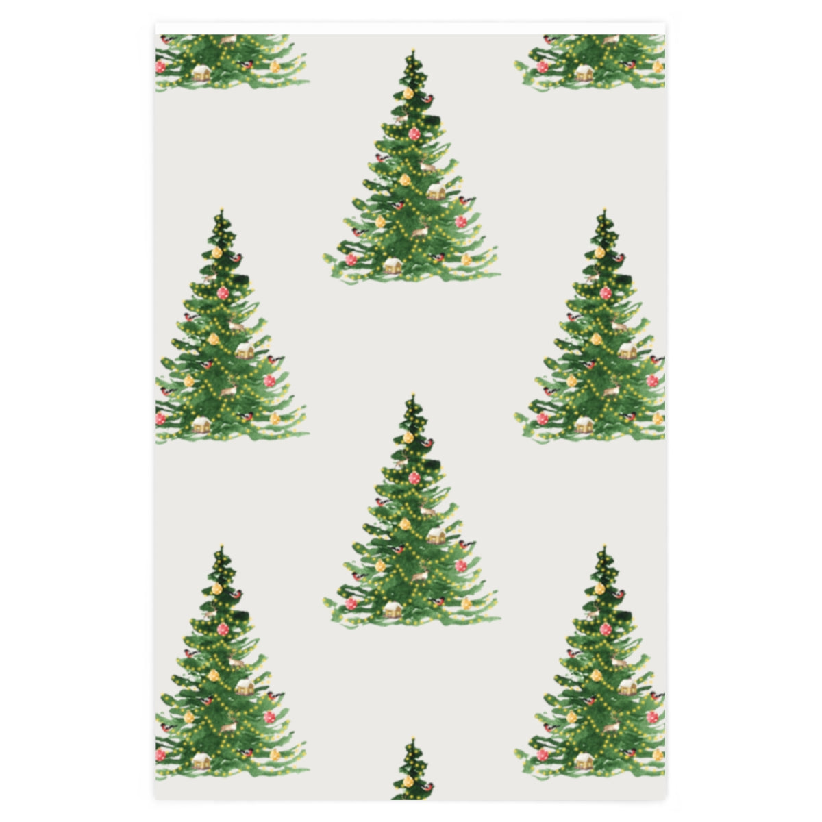 White Decorated Tree Christmas Wrapping Paper