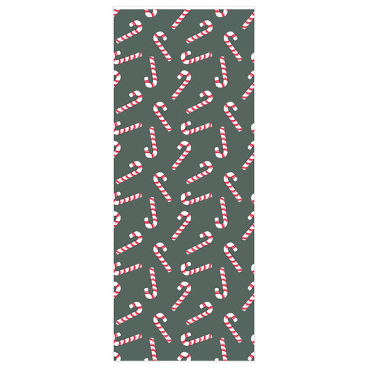 Green Candy Cane Lane Christmas Wrapping Paper