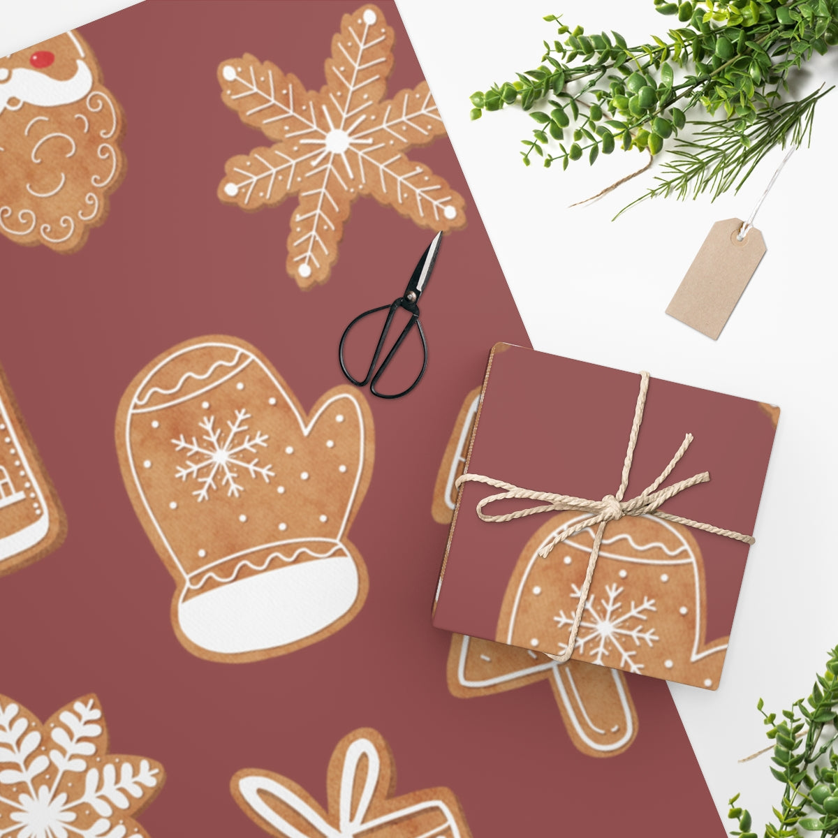 Red Cookie Collection Christmas Wrapping Paper