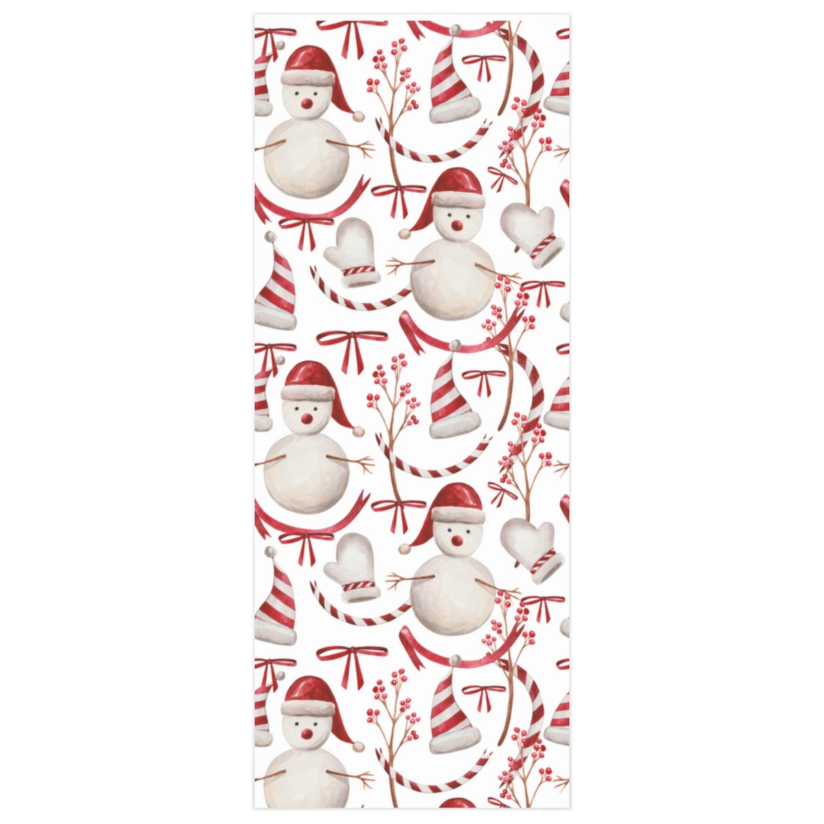 Candy Cane Snowman Christmas Wrapping Paper