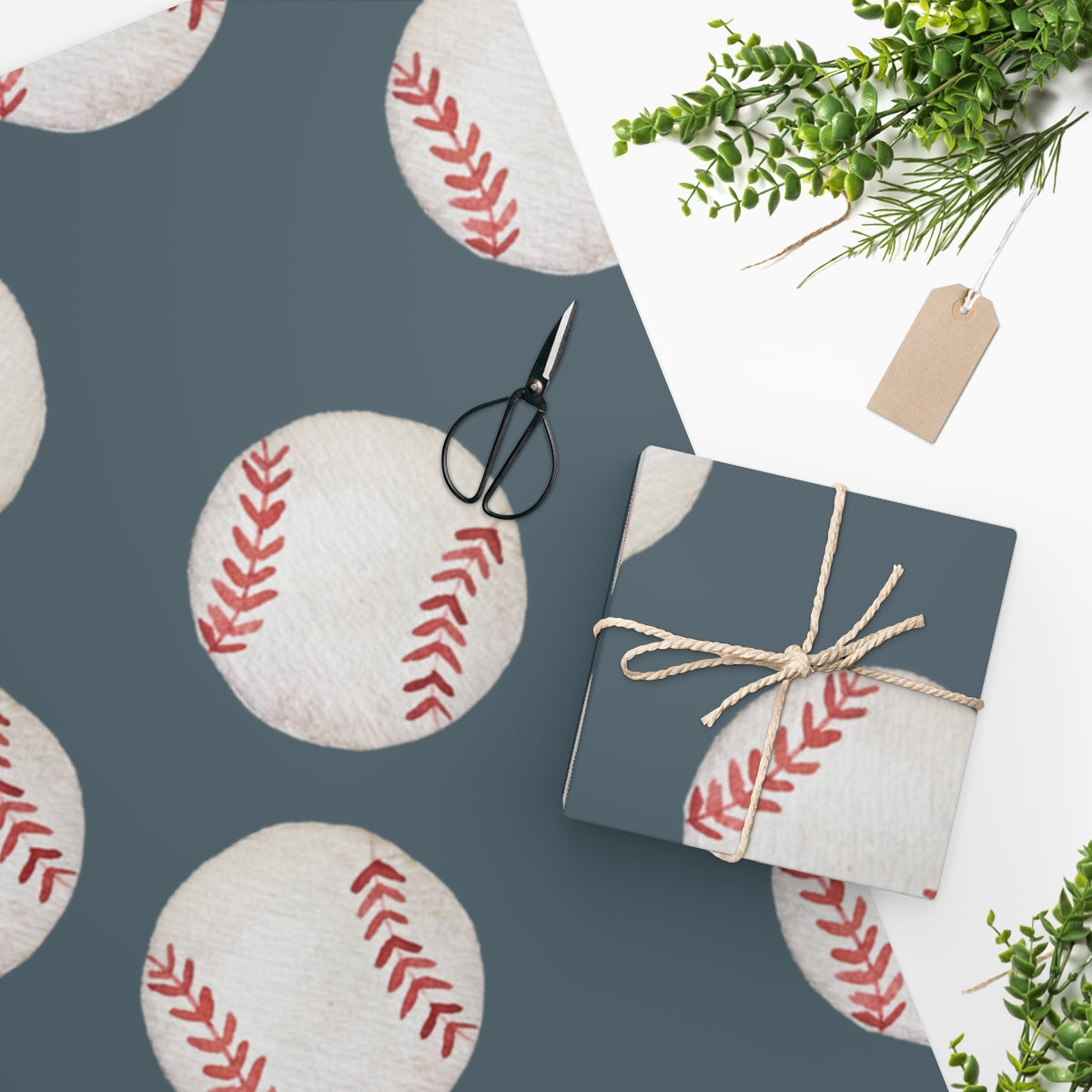 Blue Baseball Team Spirit Wrapping Paper