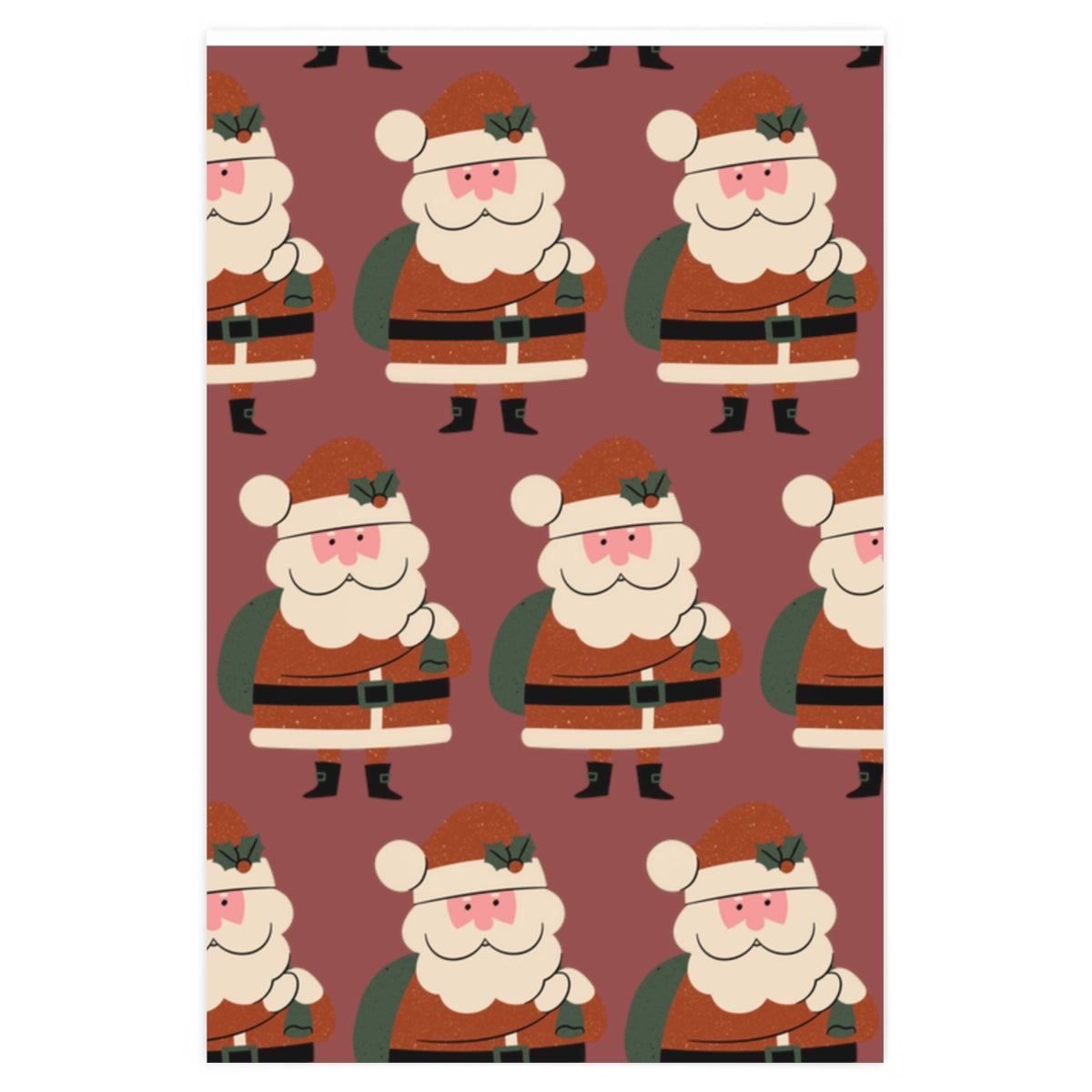 Red Santa Claus Lane Christmas Wrapping Paper