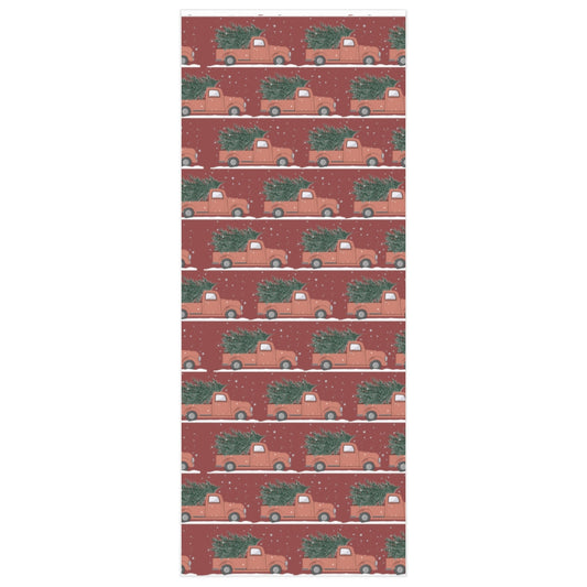 Red Christmas Truck Christmas Wrapping Paper