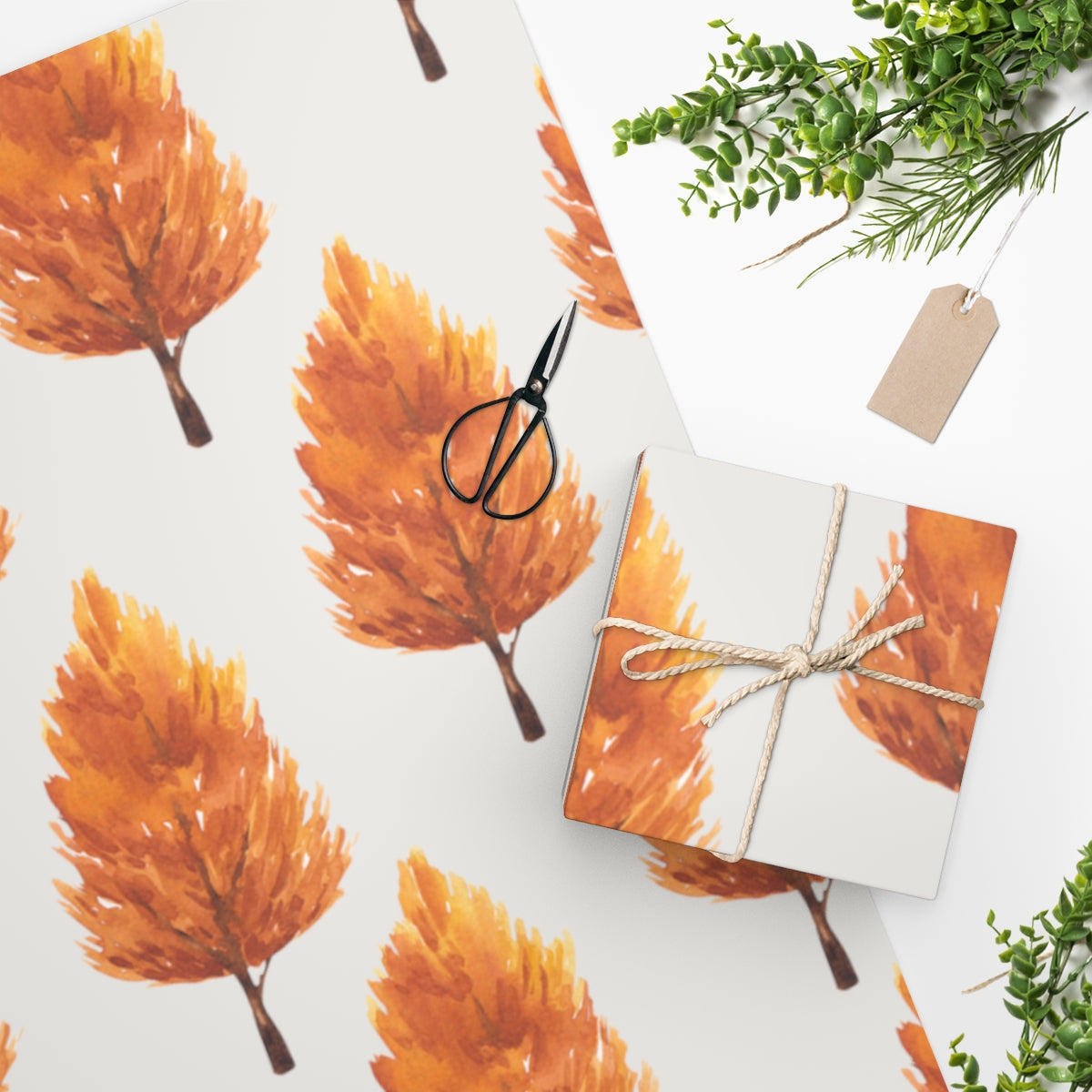 White Maple Woods Autumn Wrapping Paper