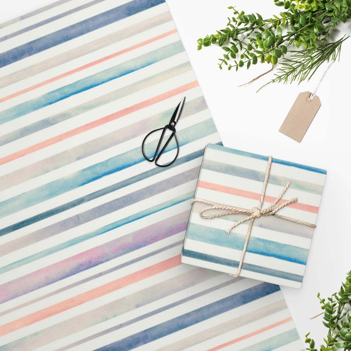 Watercolor Stripes Wrapping Paper