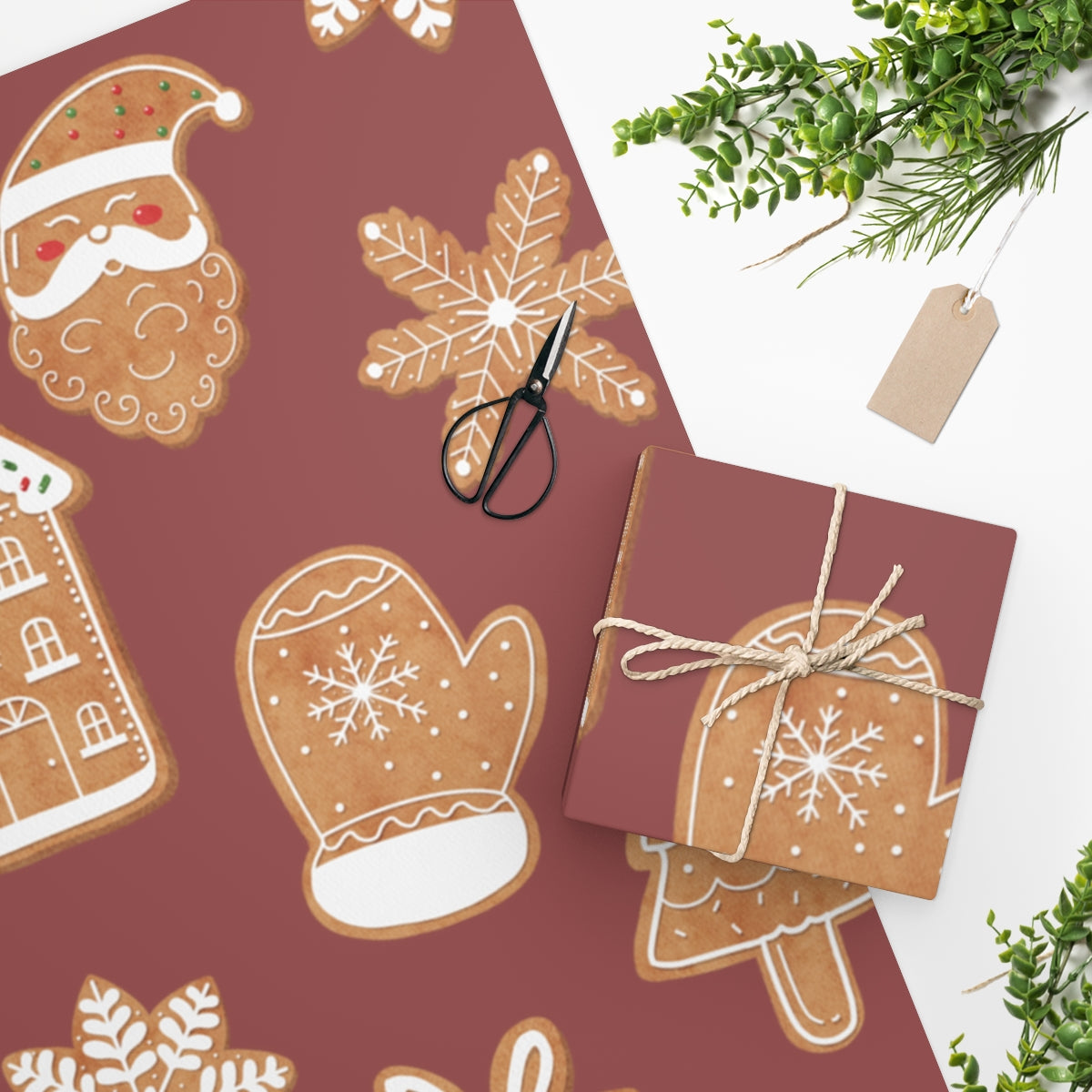 Red Cookie Collection Christmas Wrapping Paper