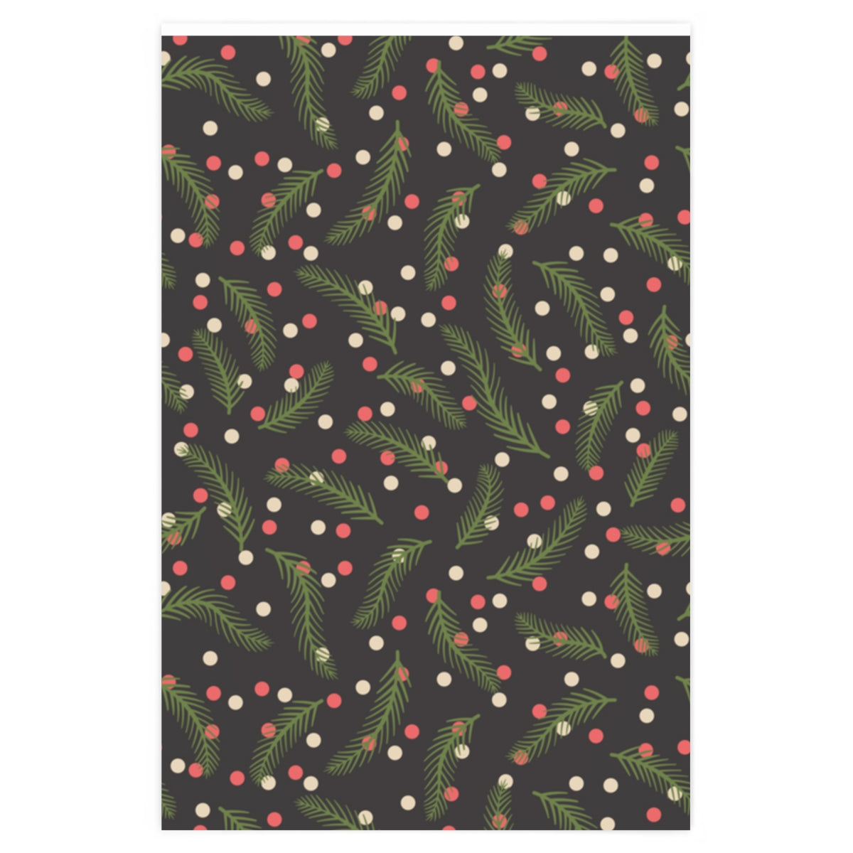 Black Holly Jolly Christmas Wrapping Paper