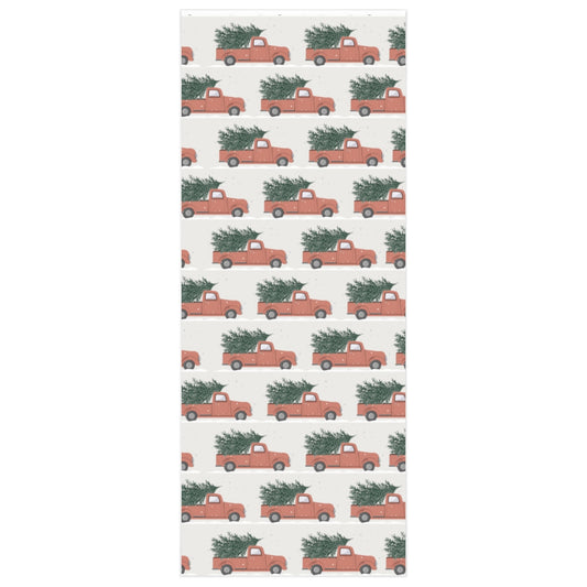 White Christmas Truck Wrapping Paper