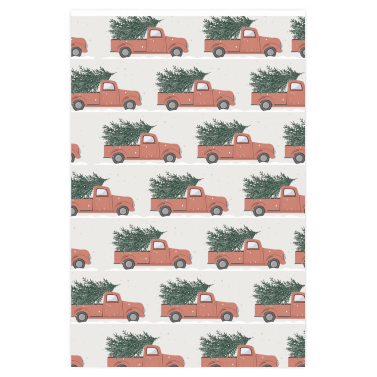 White Christmas Truck Wrapping Paper