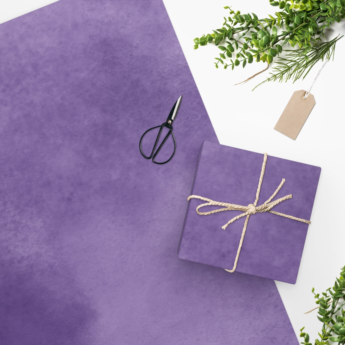 Purple Watercolor Solid Wrapping Paper
