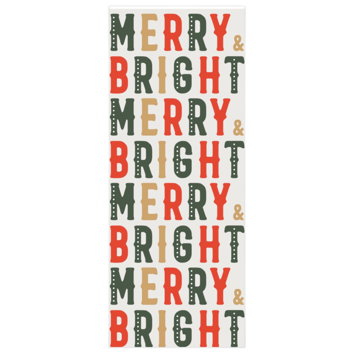 White Merry & Bright Christmas Wrapping Paper