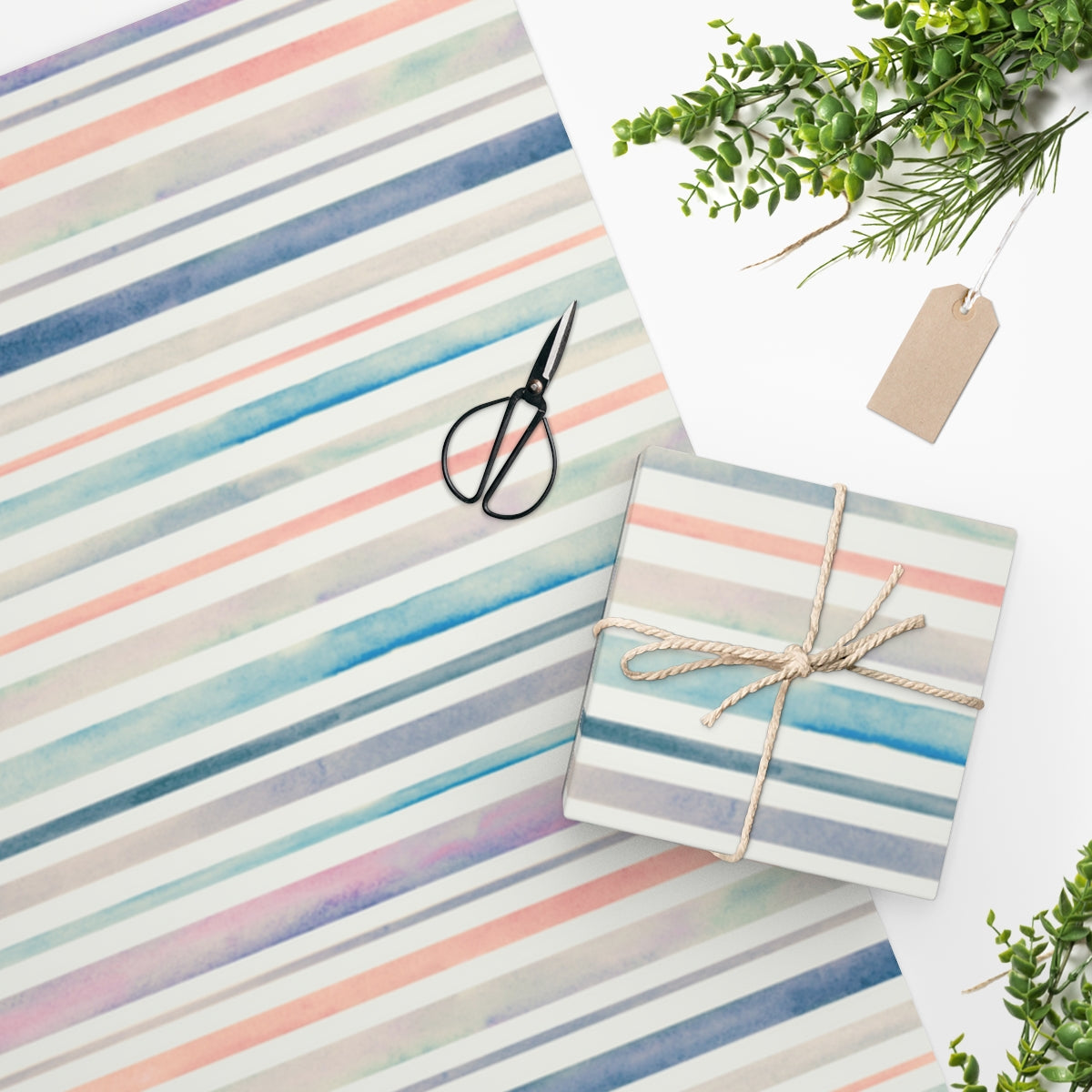 Watercolor Stripes Wrapping Paper