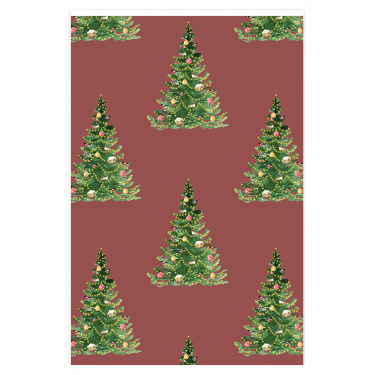 Red Decorated Tree Christmas Wrapping Paper