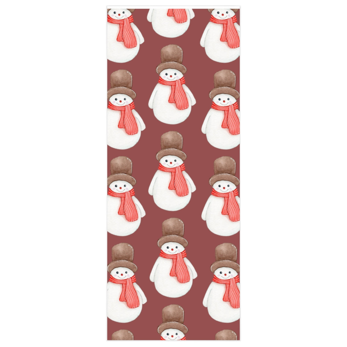 Red Cozy Snowman Christmas Wrapping Paper