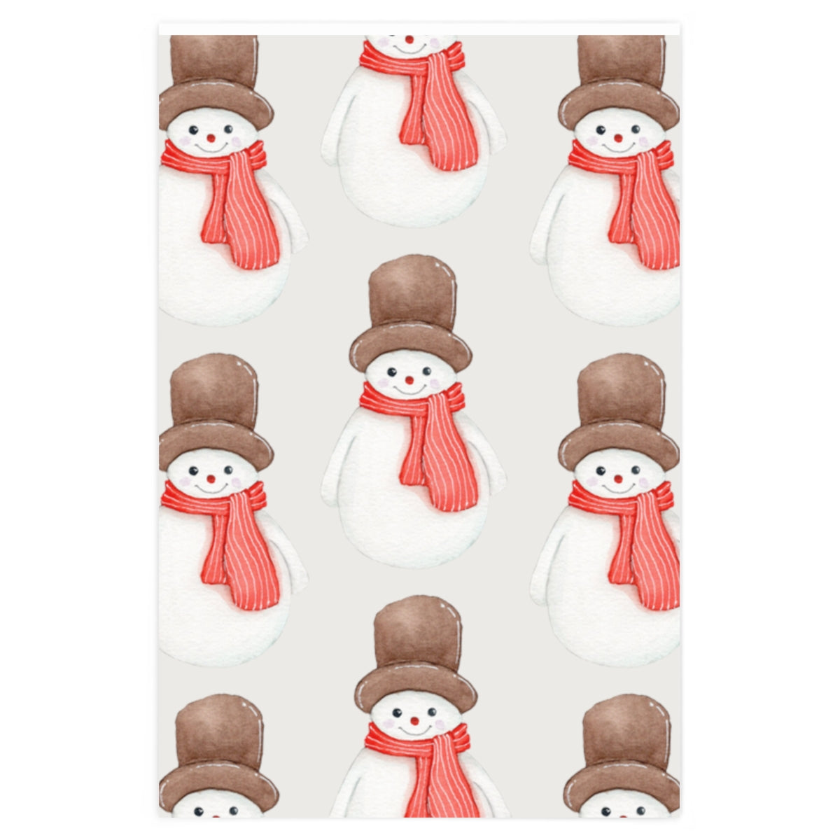 White Cozy Snowman Christmas Wrapping Paper