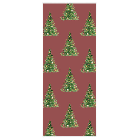 Red Decorated Tree Christmas Wrapping Paper