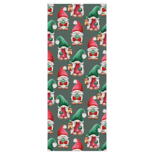Green Holiday Gnome Christmas Wrapping Paper