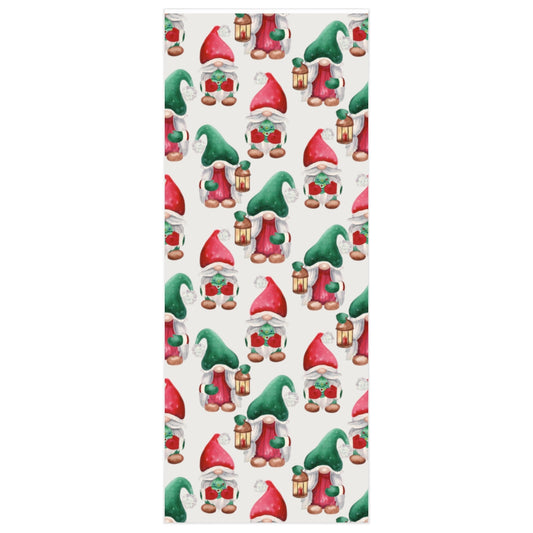 White Holiday Gnome Christmas Wrapping Paper