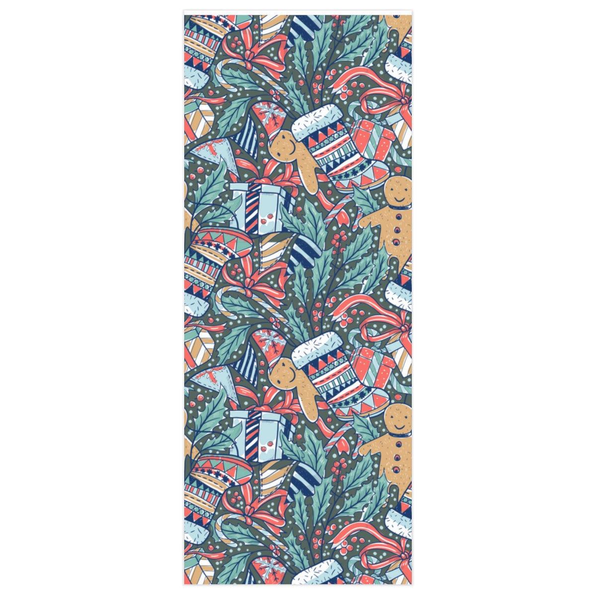 Green Stocking Stuffer Christmas Wrapping Paper