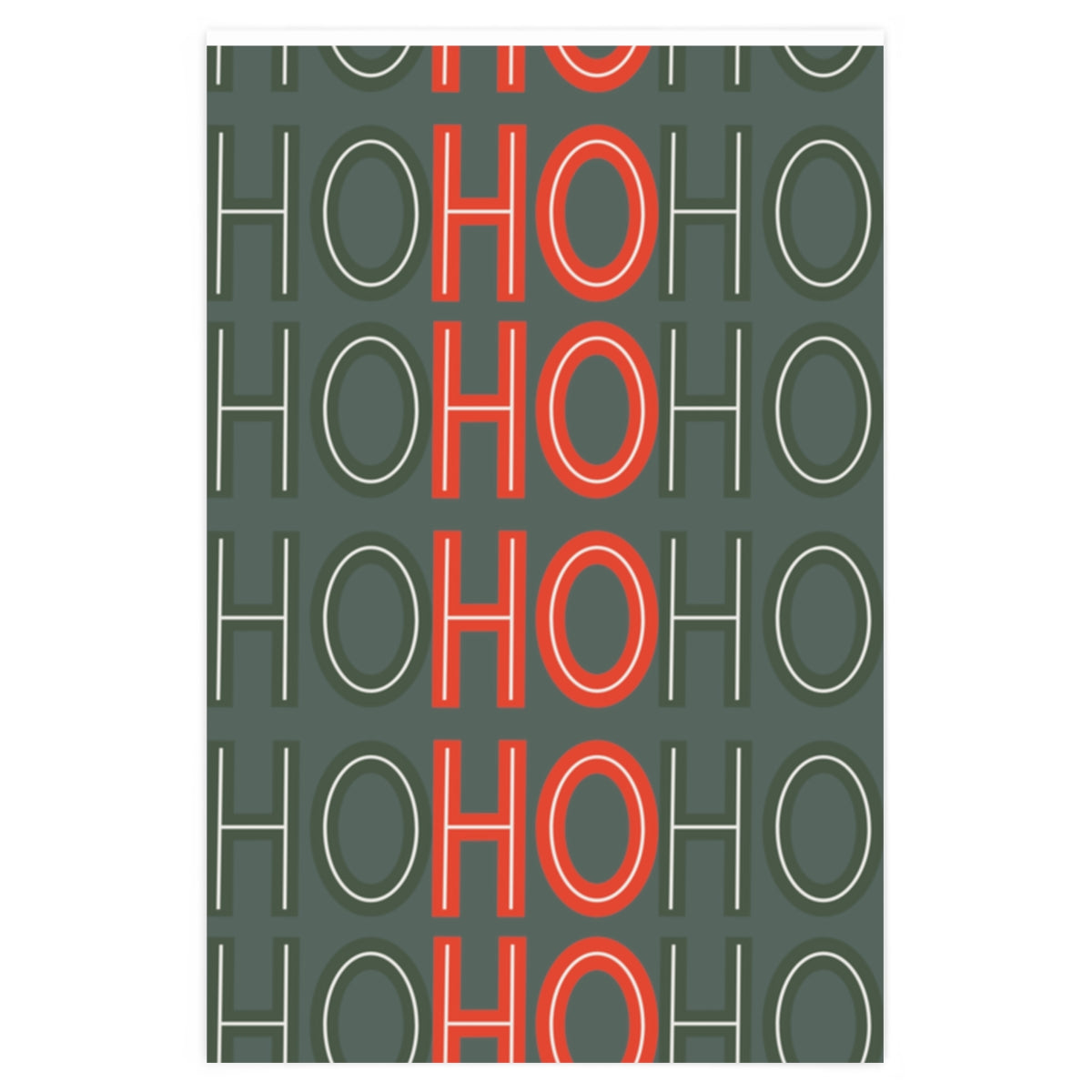 Green Ho Ho Ho Christmas Wrapping Paper