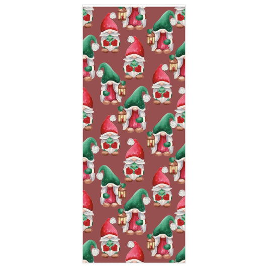 Red Holiday Gnome Christmas Wrapping Paper