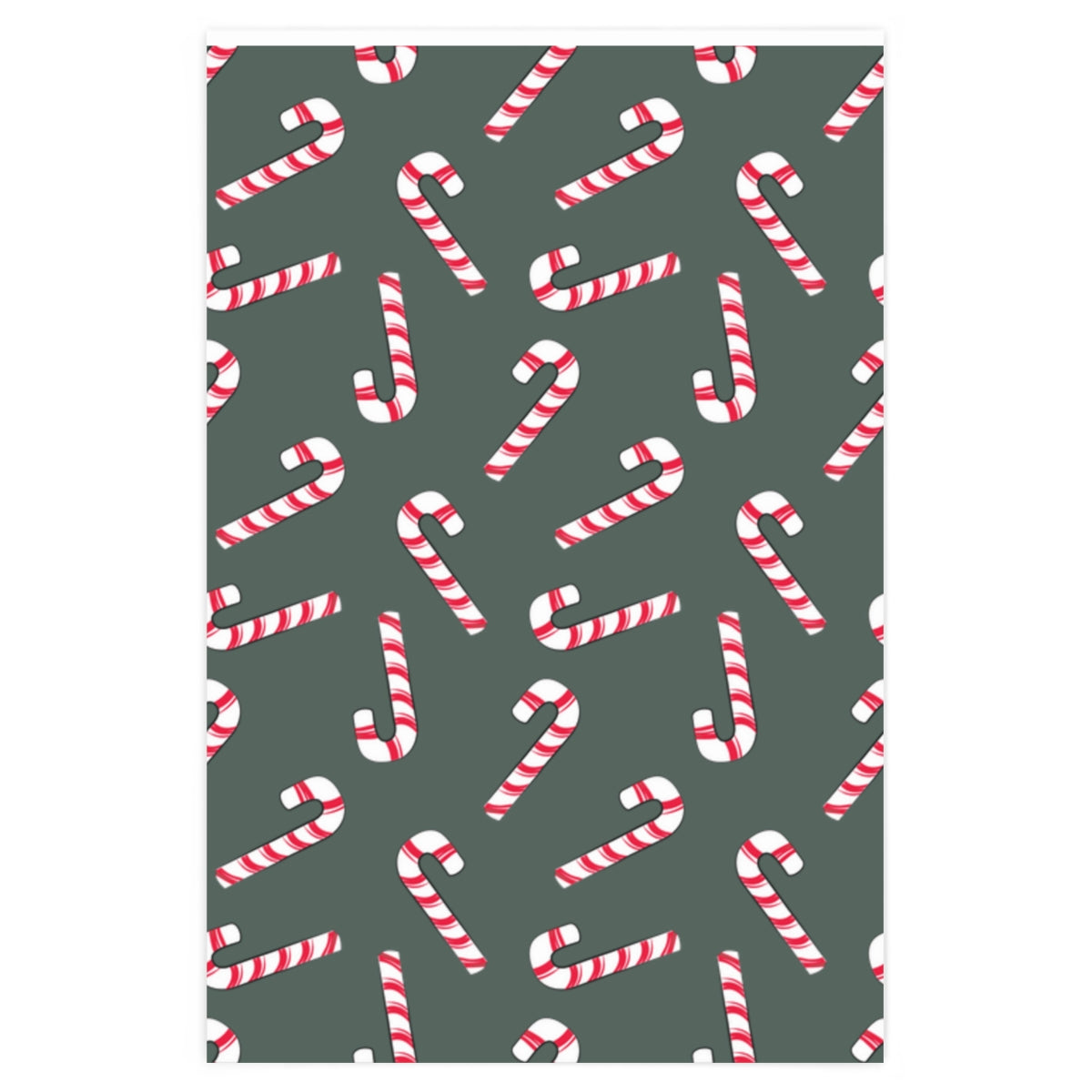 Green Candy Cane Lane Christmas Wrapping Paper