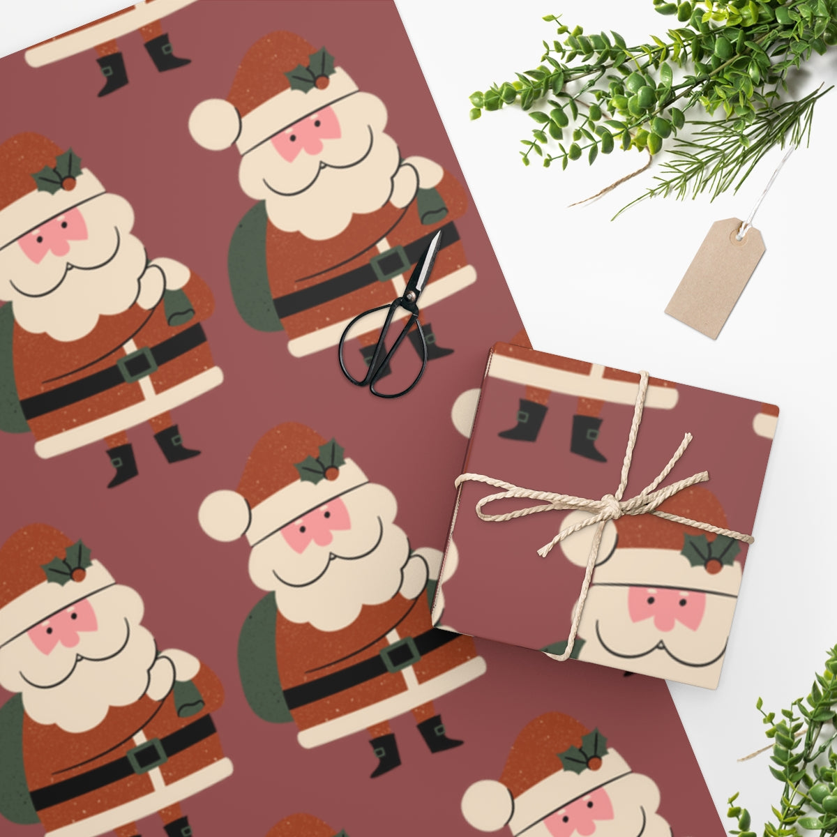 Red Santa Claus Lane Christmas Wrapping Paper