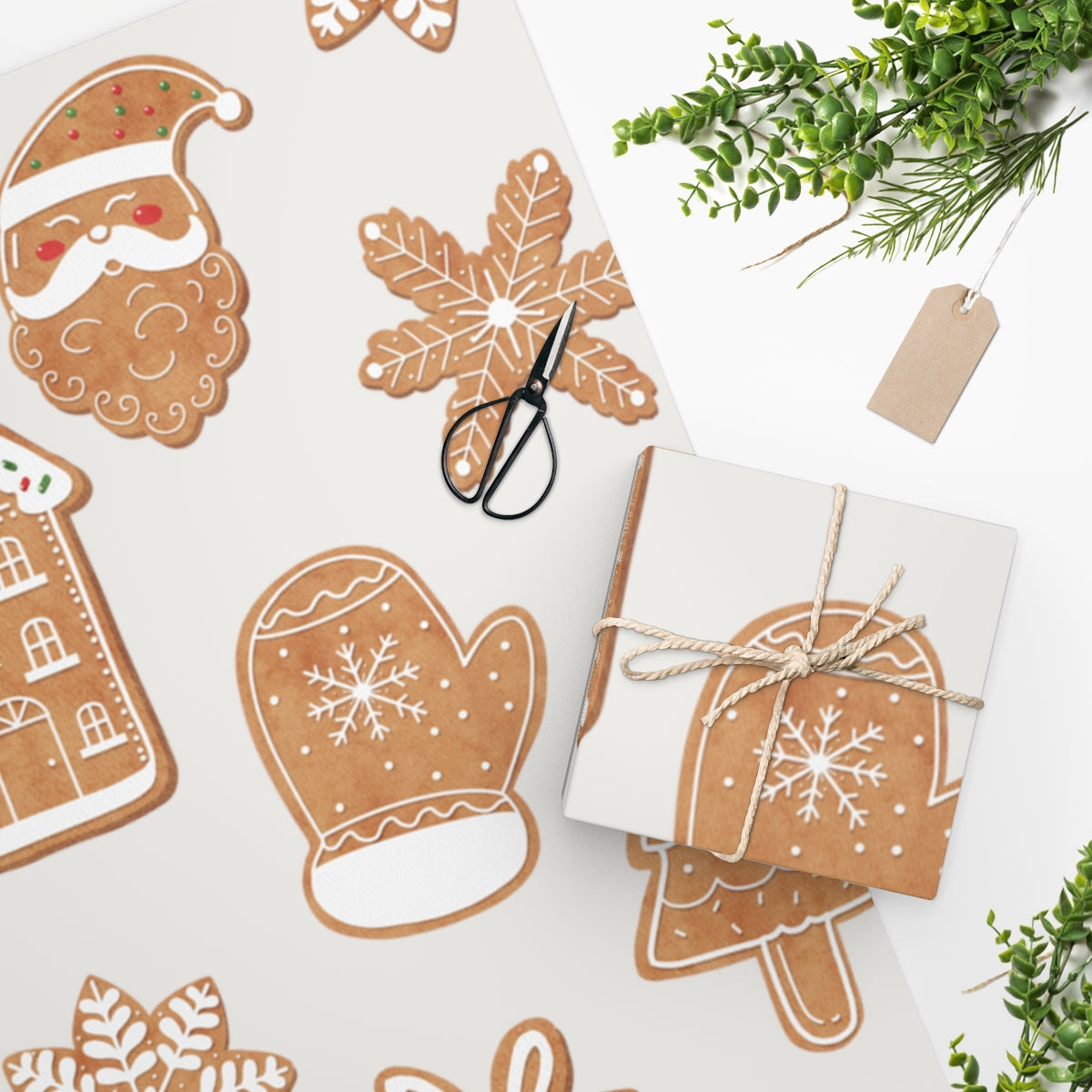 White Cookie Collection Christmas Wrapping Paper