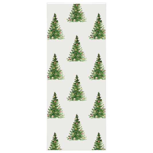 White Decorated Tree Christmas Wrapping Paper