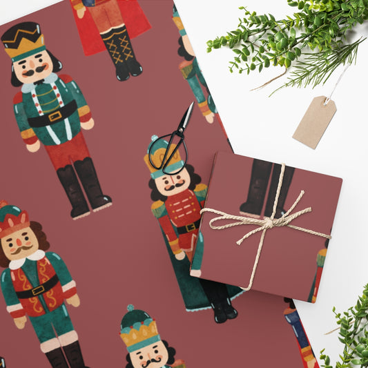 Red Nutcracker Friends Christmas Wrapping Paper
