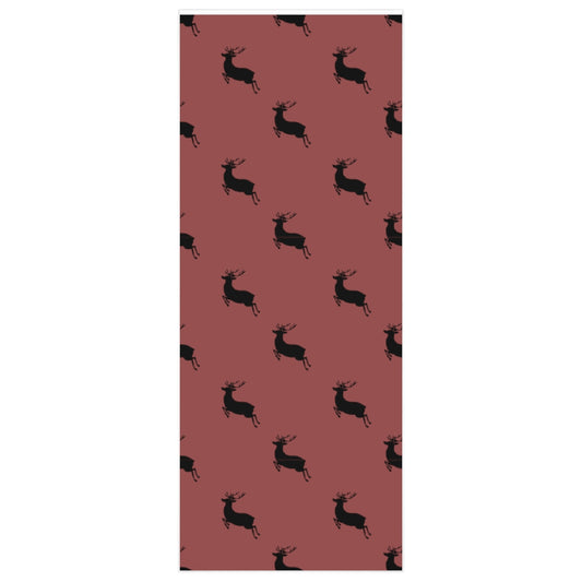 Red Flying Reindeer Christmas Wrapping Paper