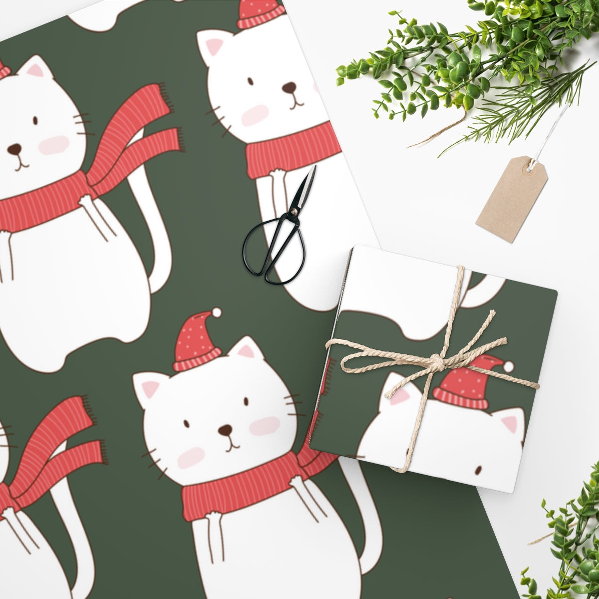 Cozy Kitty Cat Christmas Wrapping Paper